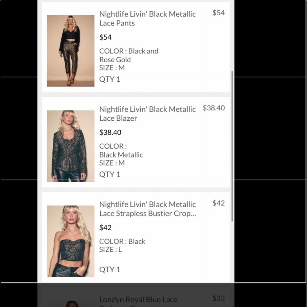 NWT Lulu’s 3 Piece Suit